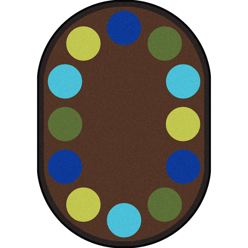 Tapis brun touffeté Lots of Dots, Ovale 5 pi 4 po x 7 pi 8 po