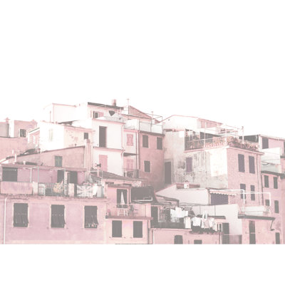 Blush Buildings - Wrapped Canvas Art Prints