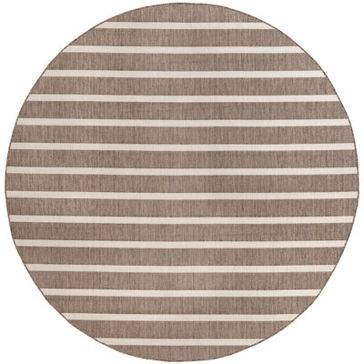  Positano 10' x Round Natural Ivory Modern Rug