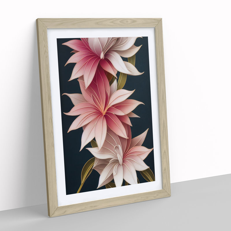 The Stimulating Flowers - Framed Print, 46cm H x 34cm W x 2cm D, Oak