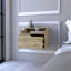 Table de chevet flottante Chester, chambre à coucher, Macadamia-985798686
