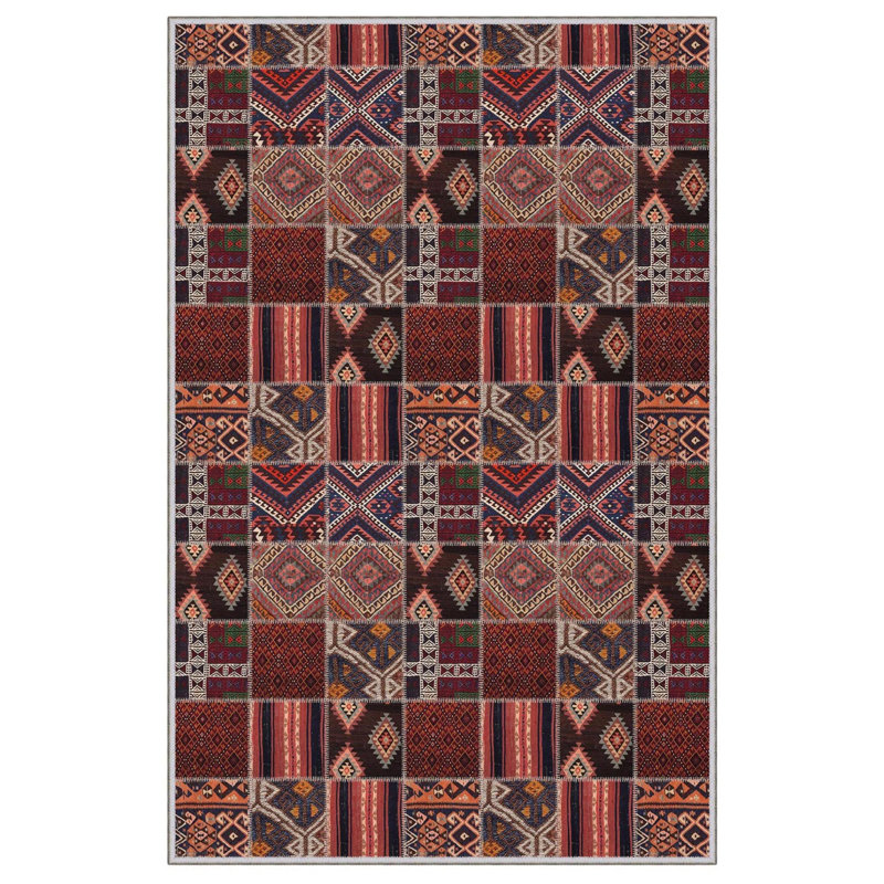 Premium Woven Area Rug, 5.9 x 9.2 Feet | 100% Polyester, 650 g/m² | Antibacterial, Non-Slip PVC Dot Underside, 0.3 in Pile Height | Machine Washable, 3D Digital Printing | Perfect for Living Room & Bedroom Decor