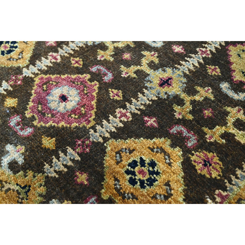 Tapis unique en or / gris de 2 pi 6 po x 8 pi