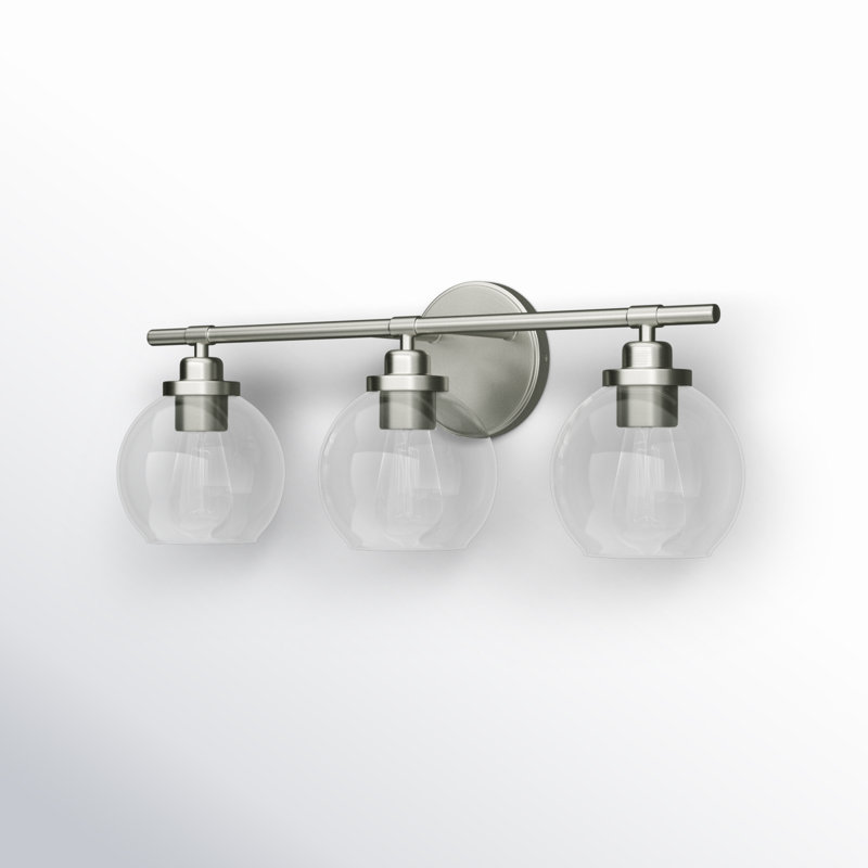 Hegland Dimmable Vanity Light in Satin Nickel, Satin Nickel, 4 Lights, 8.5" H x 30" W x 30" D
