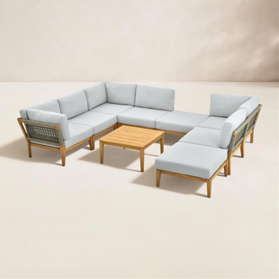 Rosanne 8-Person Teak Complete Patio Set
