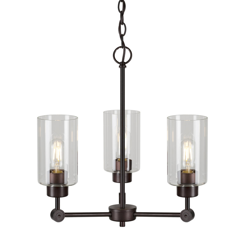 Lustre unique/à niveaux 3 lumières Afiya, Bronze antique
