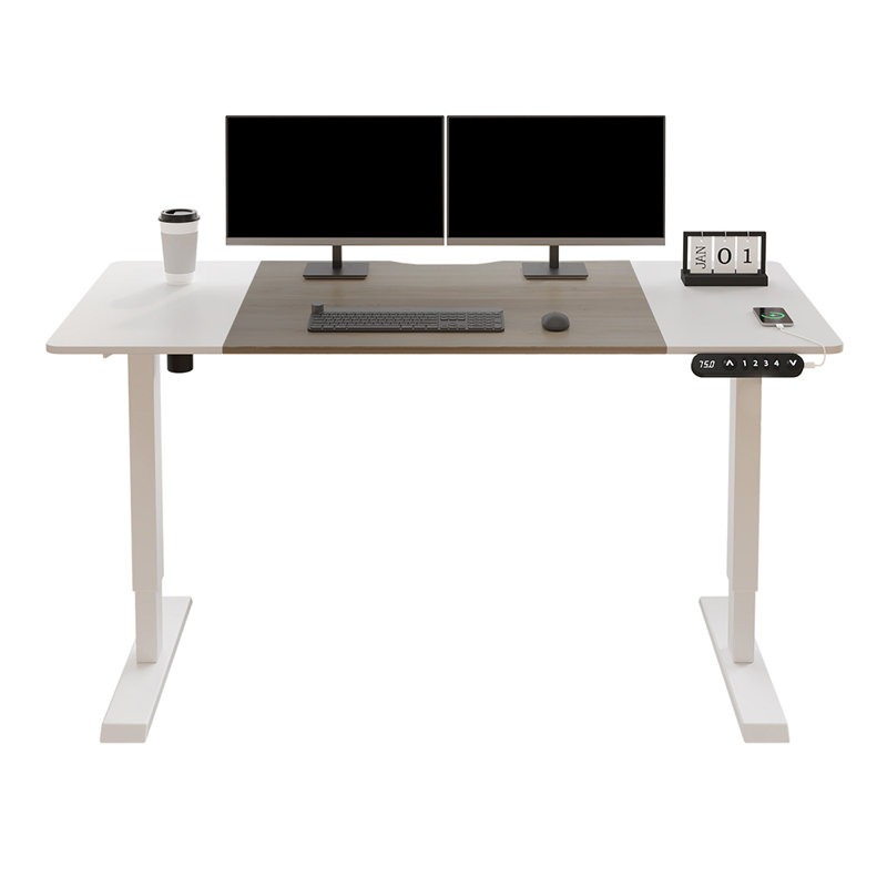 Height-adjustable Standing Desk, Natural/White