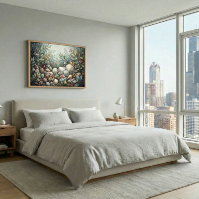 Ensemble de 1 tableau sur toile représentant des coquillages naturels