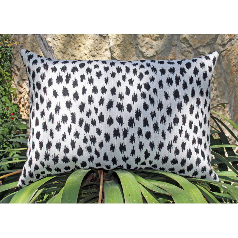 Pebble Beach Lumbar Indoor/Outdoor Pillow Cover & Insert, Blue Animal Print