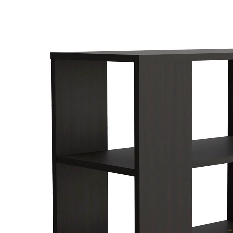 Table d'appoint Wengue en mélamine avec rangement ouvert, Wengé