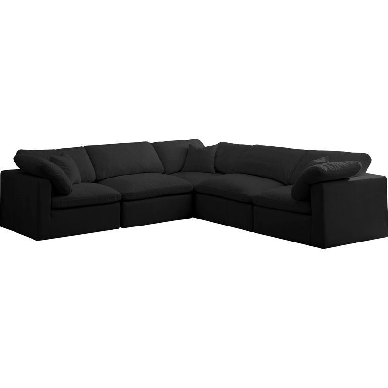 Canapé modulaire de 105 po Atis, Velours noir