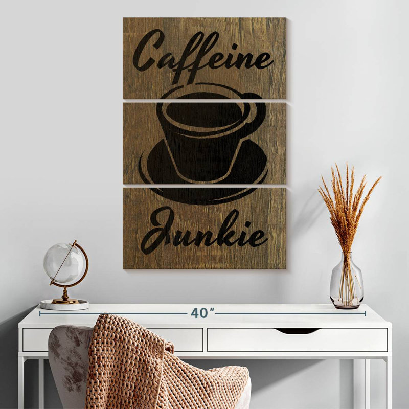 Yarlin Caffeine Junkie Typography, 32" H x 20" W