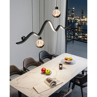 Pied de lampe moderne en fer minimaliste avec abat-jour en acrylique, plafonnier de forme longue
