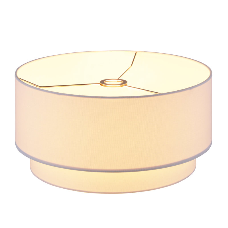 Grand abat-jour cylindrique en lin de qualité supérieure 16,5 po x 16,5 po x 8 po H - entièrement assemblé, adapté à la plupart des lampes suspendues / arquées / sur pied