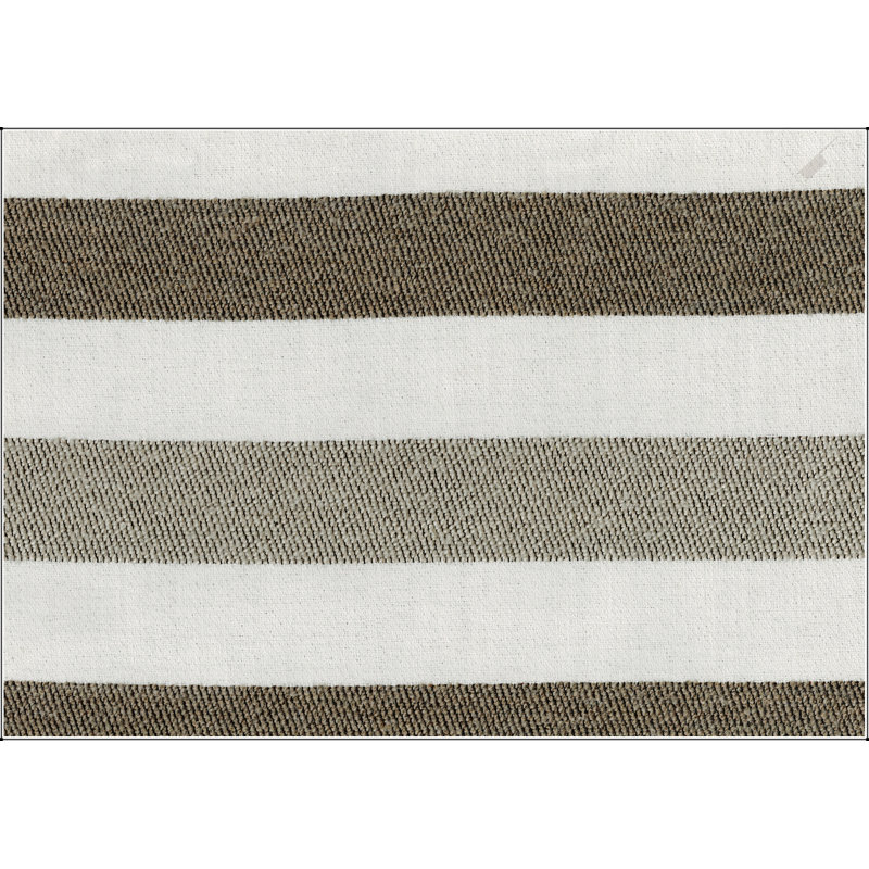 Pouf carré Modern, Tissu brun / blanc