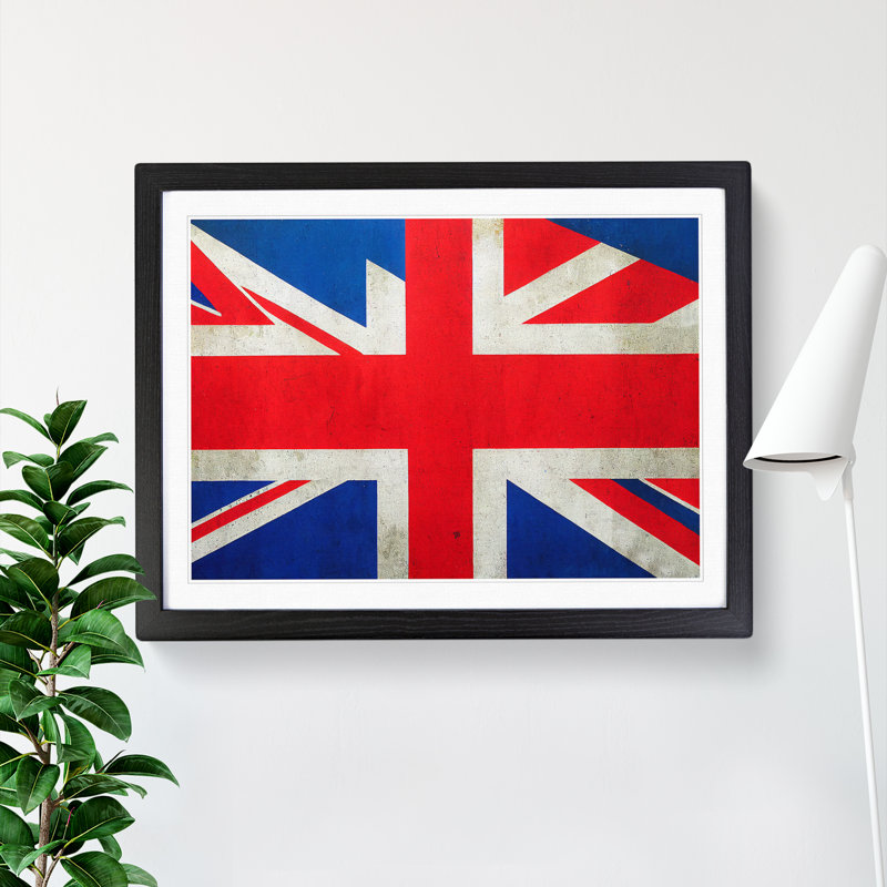 XH1022-9436X Union Jack Flag Concept Vol.2 - Single Picture Frame Print, 46cm H x 64cm W x 2cm D, Black