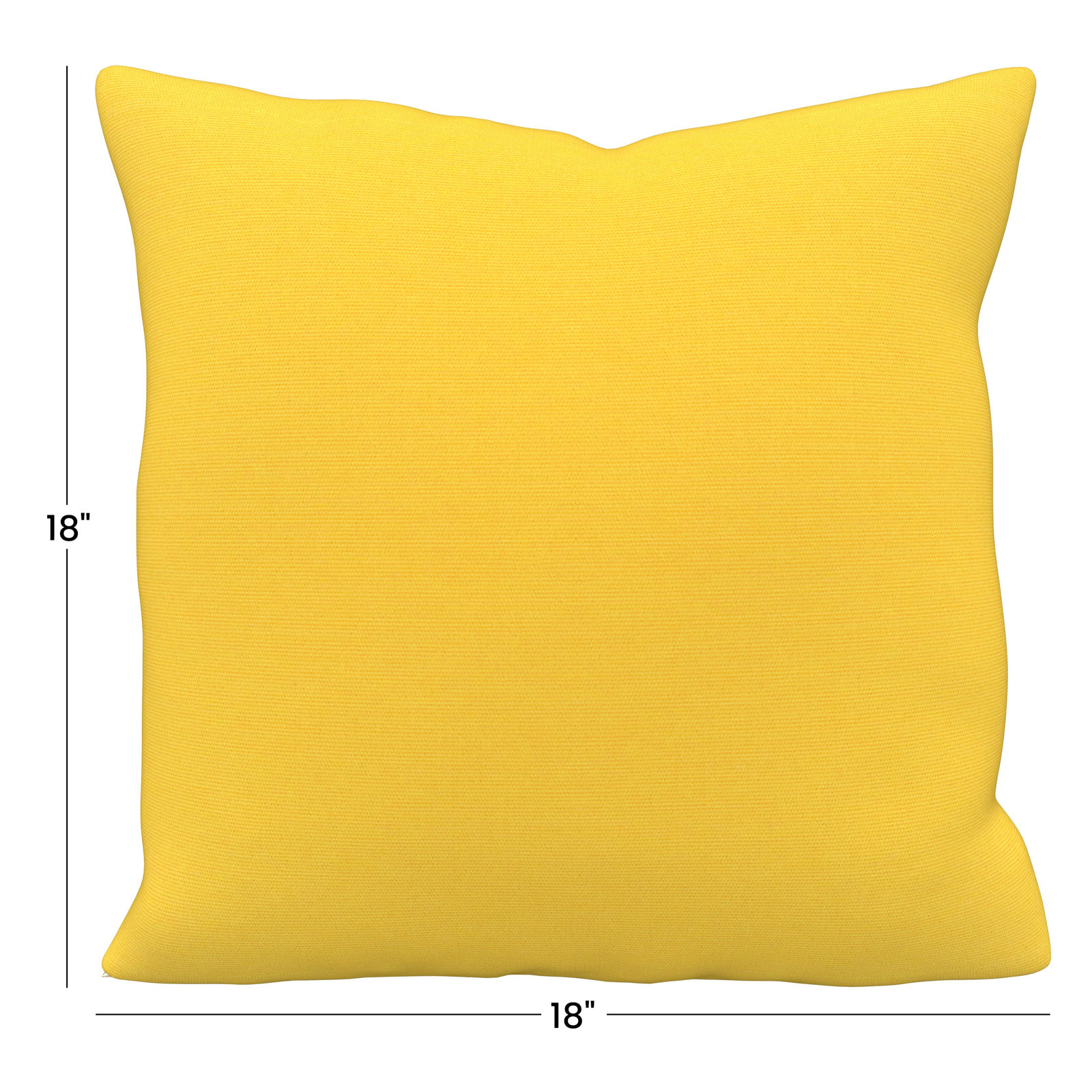 Indoor/Outdoor Throw Pillow, Square 18", Sunbrella Canvas Sunflower Yellow