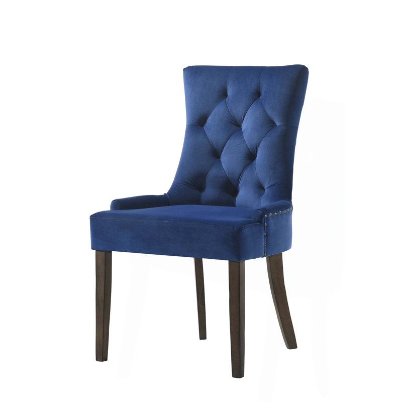 Chaise d'appoint, chaise d'appoint, ensemble de 2, Velours bleu