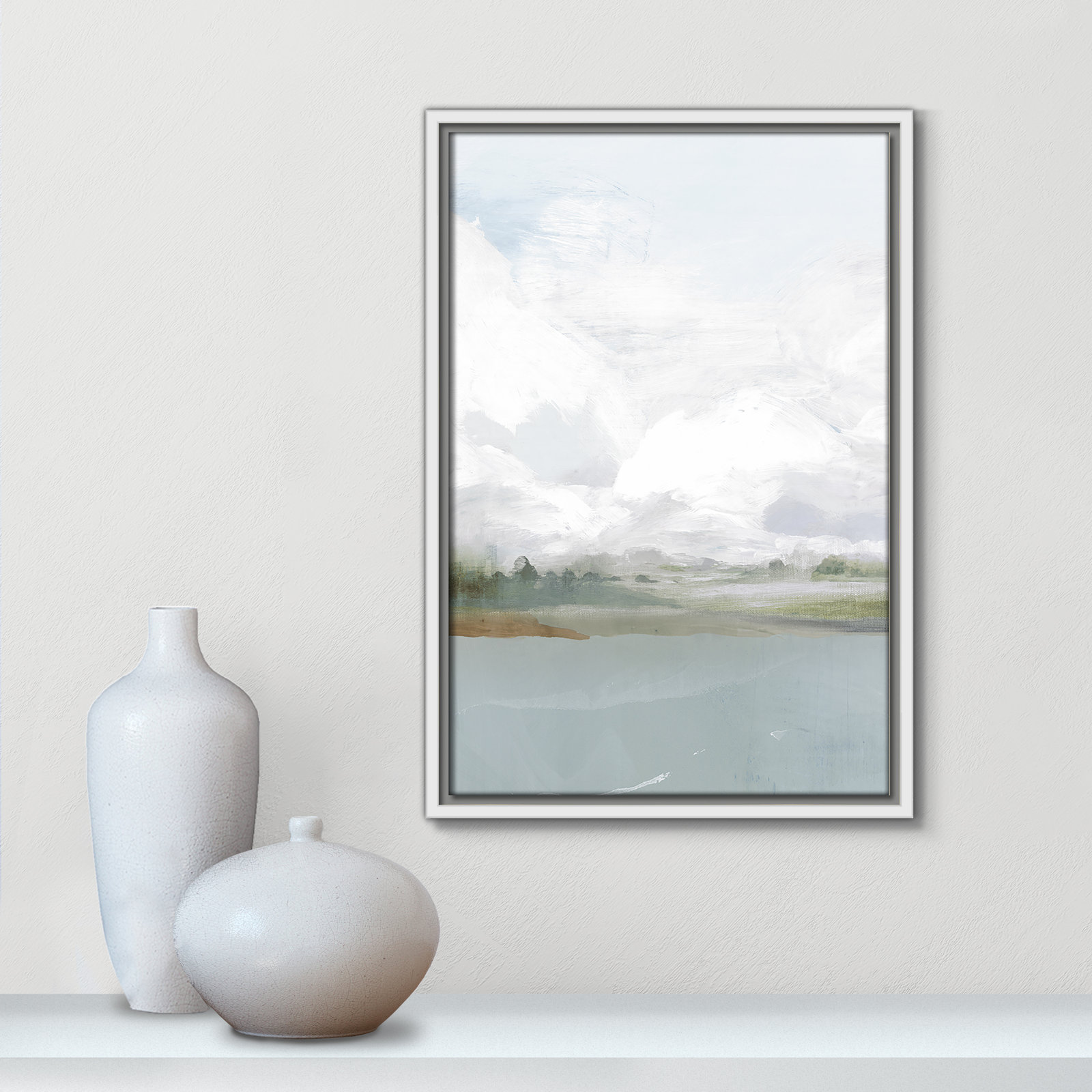 All Shore Painting, 19.5" H x 13.5" W, White