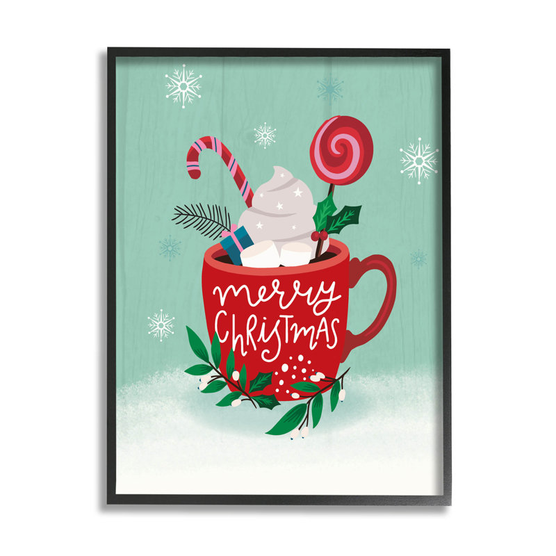 Joyeux Noël cacao chaud - -232, Giclée encadrée noir minuit, H 14 po x l 11 po x P 1,5 po