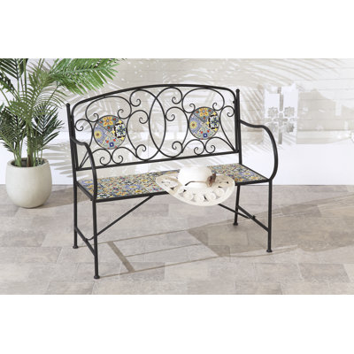 Iron Mosaic Garden Bench