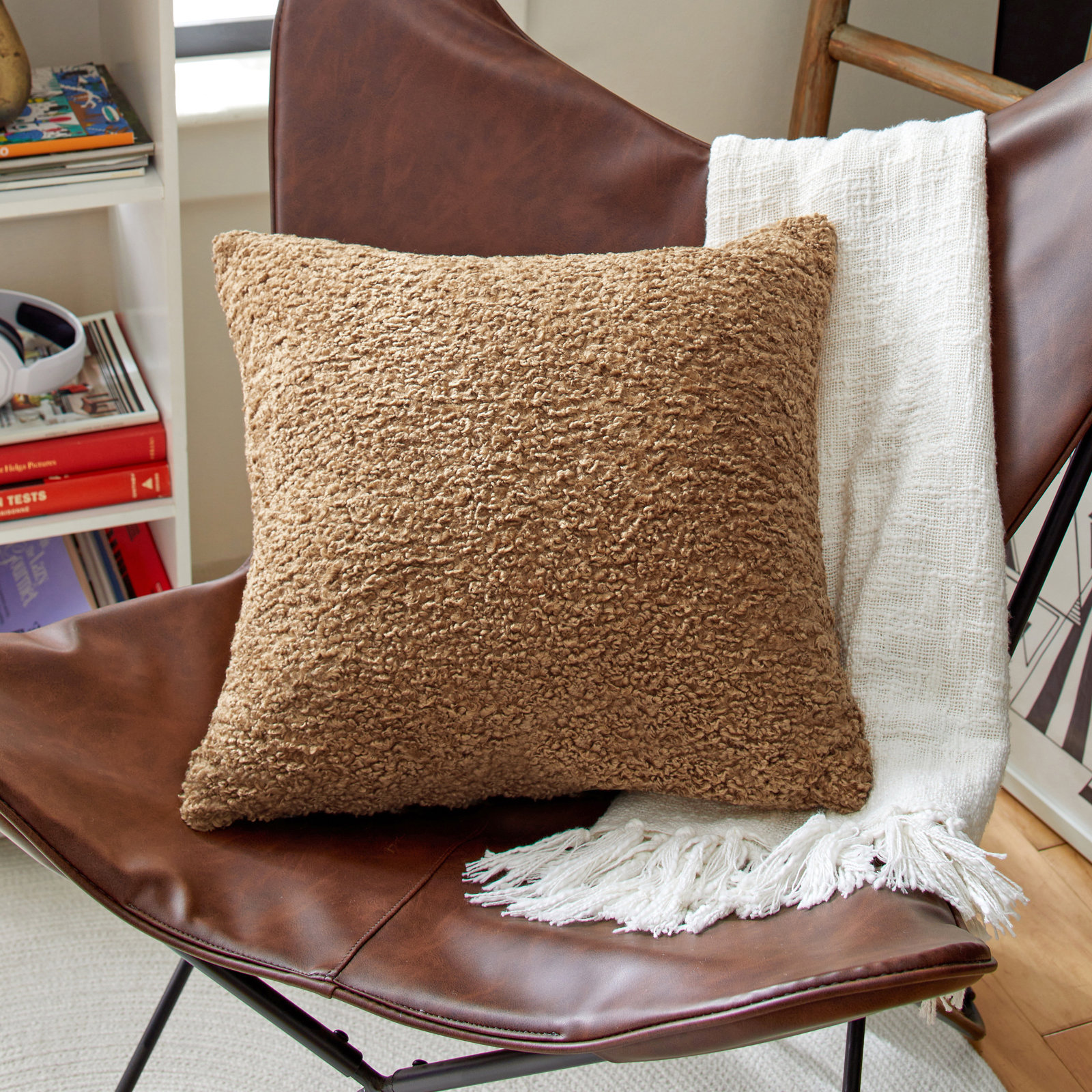 Zareen Throw Pillow, Zazzle Taupe, 24" x 24"
