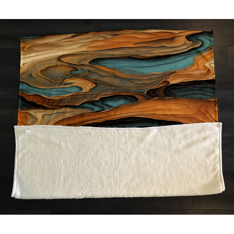 Throw Blanket, 68" W x 80" L, Orange, Abstract