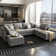 U shaped Sectional Sofa Modular Sectional Couch with Storage Ottoman