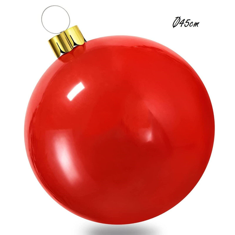 18cm Holiday Bauble, 18cm H x 15cm W x 10cm D, Red