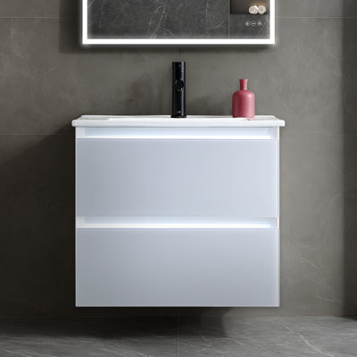 Meuble-lavabo mural simple 24 po avec lavabo