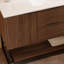 Meuble-lavabo autoportant de 47 po avec plateau en pierre frittée blanche, armoire en bois massif multicouche avec deux tiroirs et deux armoires, tablette ouverte