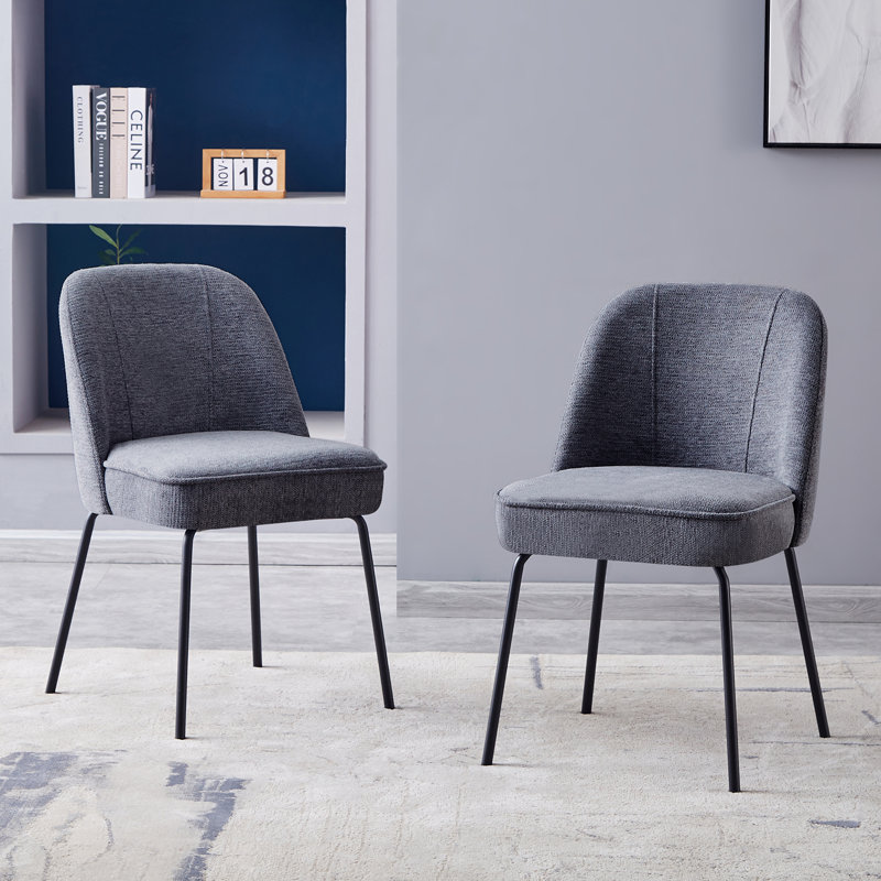 Phillipe Modern Fabric Upholstered Dining Chair with Spring, Grey