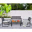 Ensemble de meubles de patio 4 pièces pour balcon, véranda, jardin, jardin, jardin, pelouse, plateau en bois d'acacia, coussin brun et beige Morden-2072602708-2072602715
