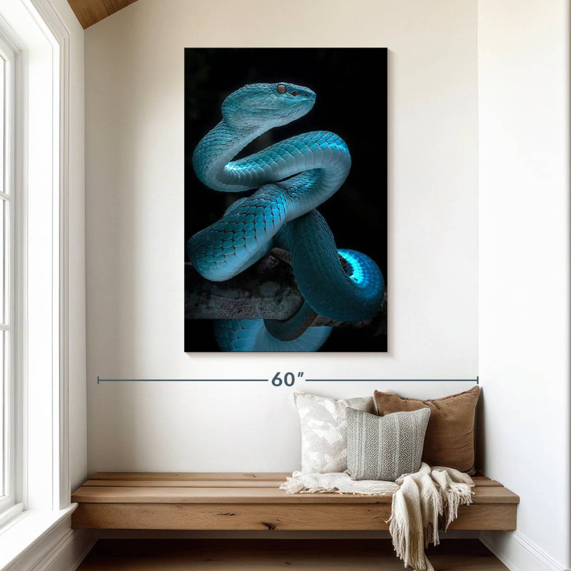 Brampt Glowing Blue Snake, 48" H x 32" W