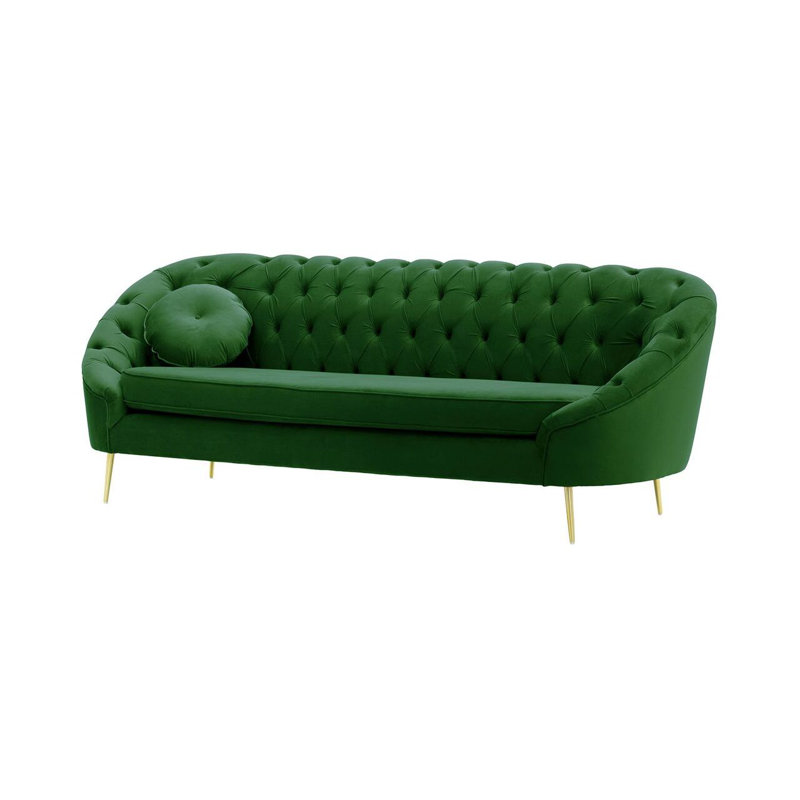 Avianah 3 Seater Velvet Sofa, Green