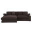 Chaise mystique en velours côtelé chocolat foncé avec 6 coussins douillets et texture douce réversible avec coussins décoratifs spacieux