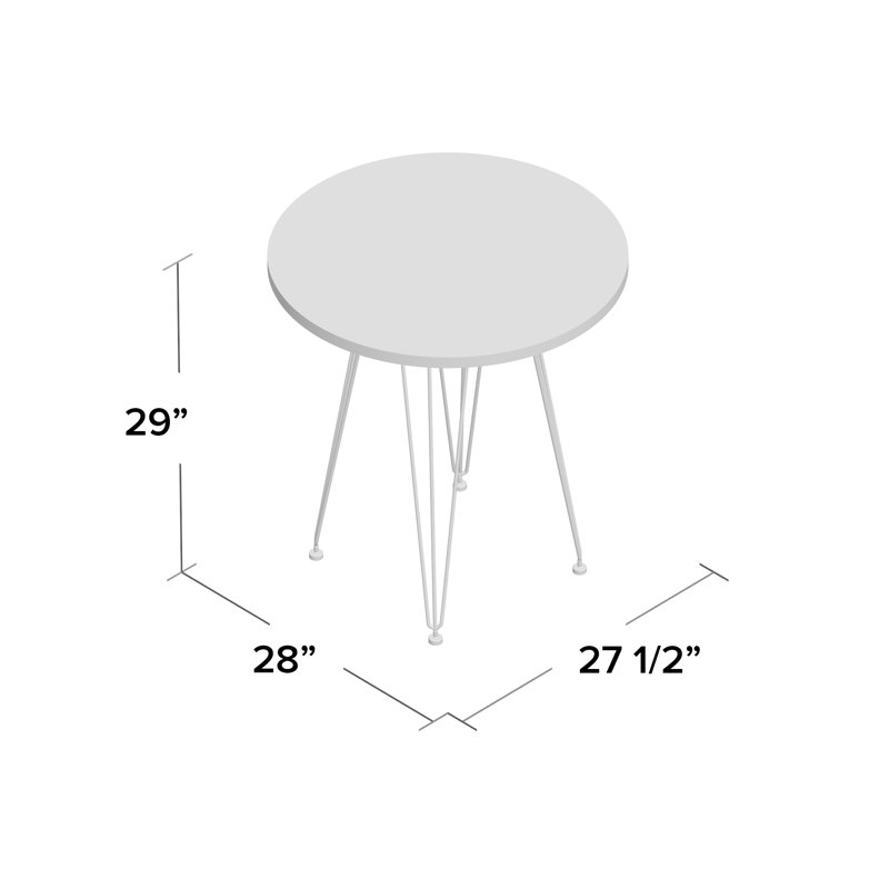 Round Metal Base Dining Table, Black
