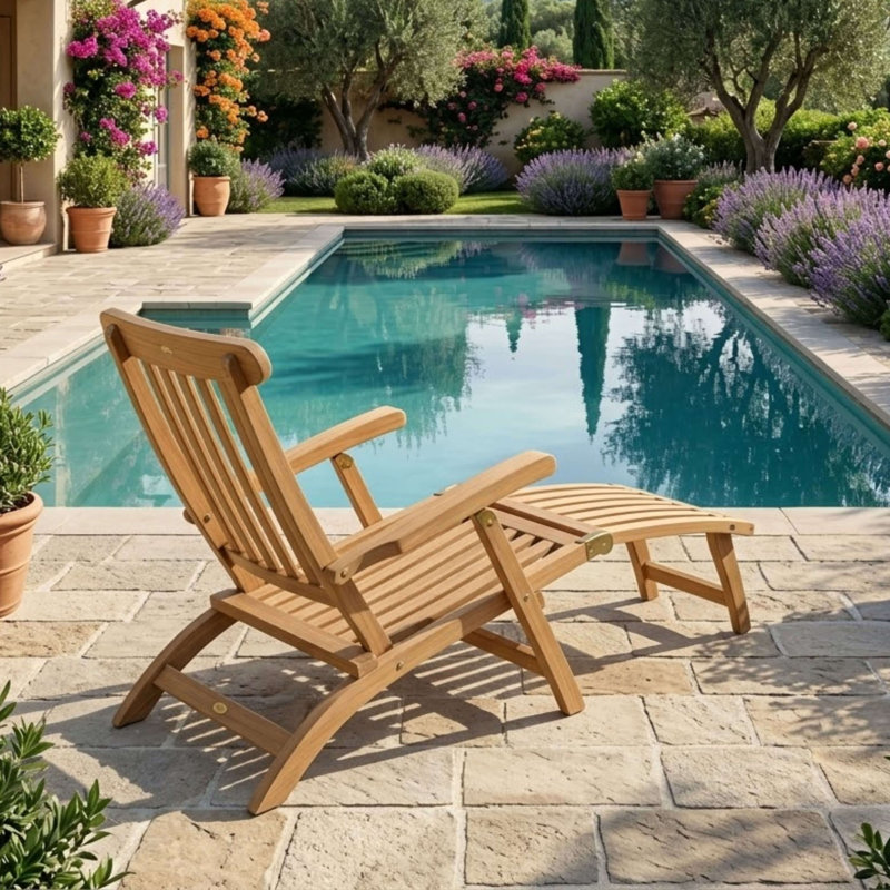 Royal Reclining Teak Chaise Lounge