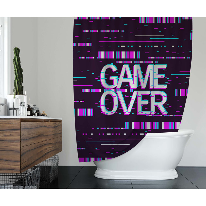 Anzar Abstract Shower Curtain, 70" H x 71" W