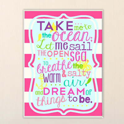 Plaque murale Burkett Girl's Take Me to the Ocean
