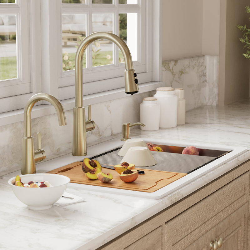Évier de cuisine à quartz 33 L, Blanc