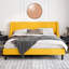 Lit plateforme tapissier Toderick avec aile de luxe et mélange de lin-985124328-985124326