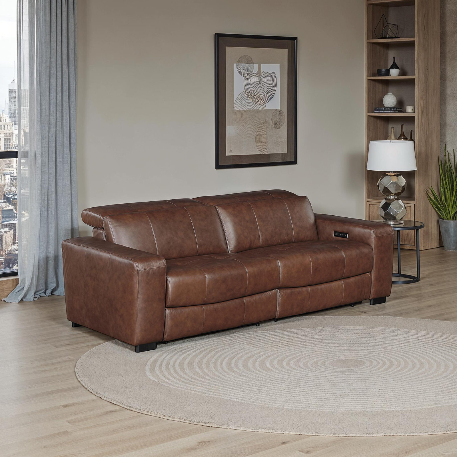 Rossi 90" Genuine Leather Power Reclining Loveseat