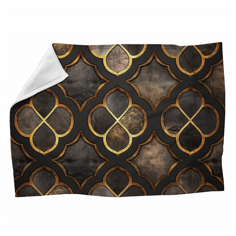 Jeté en molleton à motif ornemental - Jetés d'art pour canapés ou lits 12180, Jeté