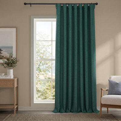 Ottis Faux Linen Room Darkening Curtain Panel