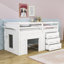 Lit mezzanine simple en bois avec tiroirs-838367852