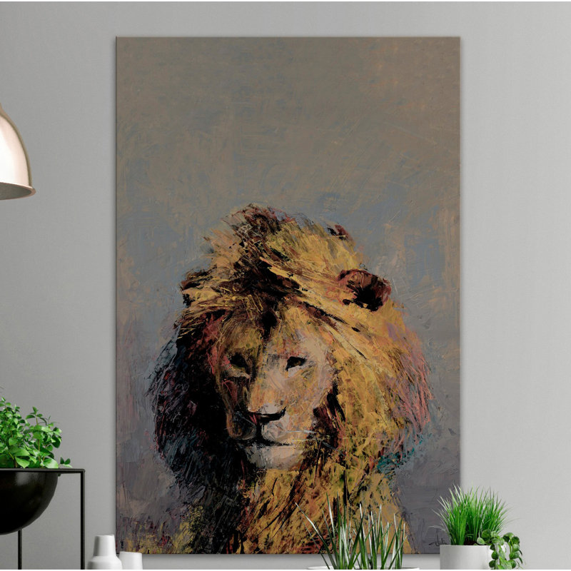 'Retrato De Lion" Print on Wrapped Canvas, 30" H x 20" W x 1.5" D