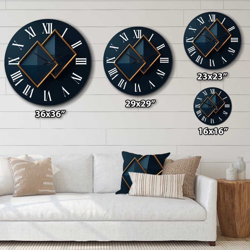 Horloge murale Rhombus in Deep I, Grand