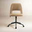 Chaise de bureau Modern Home, chaise de bureau pivotante rembourrée en similicuir, chaise de travail sans accoudoirs avec dossier inclinable, chaise de bureau réglable en hauteur avec roulette, taupe-1600626059