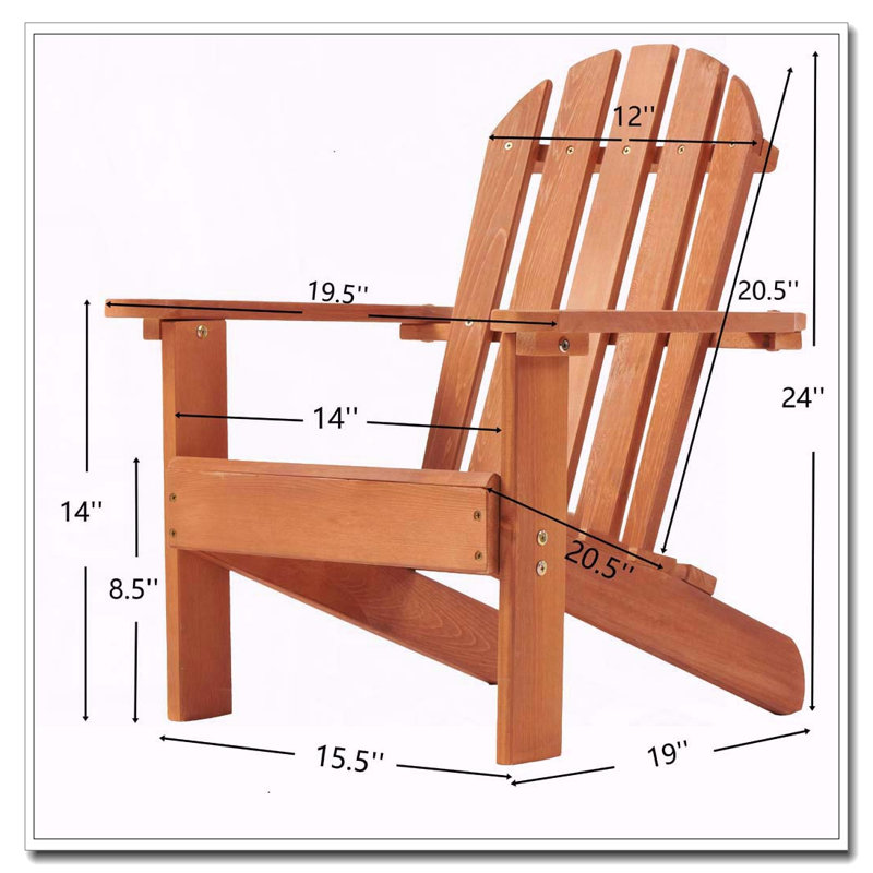 Chaise Adirondack en bois pour enfants, salon extérieur en bois massif pour enfants